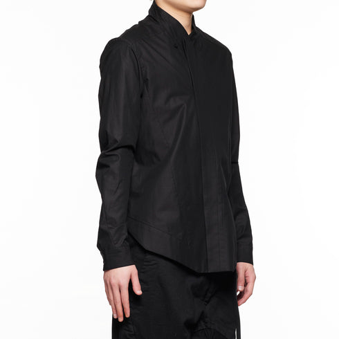 837SHM3-BLACK / エッジシームハイネックシャツ - JULIUS
